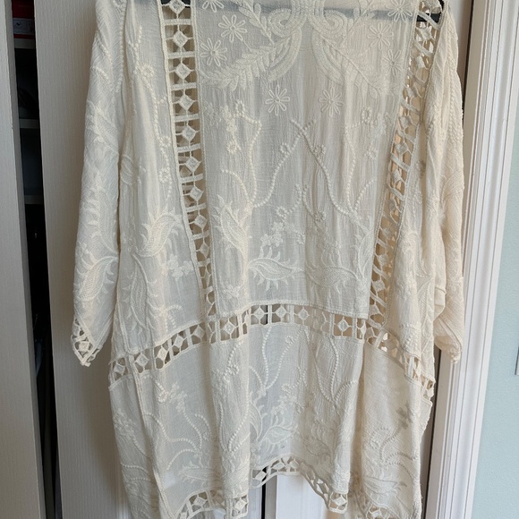 Lane Bryant Ivory Embroidered Overlay - Picture 8 of 10